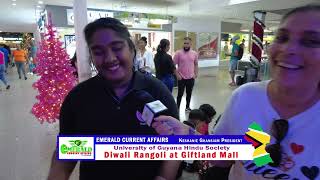 Diwali Rangoli at Giftland Mall by Members of University of Guyana Hindu Society [upl. by Cresa984]