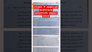 Class 9 english mid term paper 2024 solutions class 9 english important questions 2024 25  doe [upl. by Noreht]