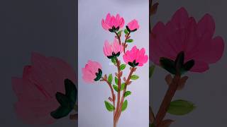 One stroke tutorial mangolia flowers 💯👍 paintingshortvideoyoutubeshortsviralvideo [upl. by Saffian910]