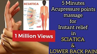 5 Minutes Acupressure point massage to relieve Sciatica and Lower Back Pain  How to cure Sciatica [upl. by Harmaning929]