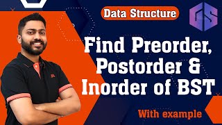 Lec55 Find Preorder Postorder amp Inorder of Binary Search TreeBST in Data Structure [upl. by Enimsay]