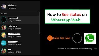 How to see Status on Whatsapp Web [upl. by Stringer]