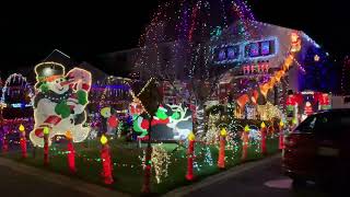 Christmas decorations ride along Taffy lane in Orleans 2022 [upl. by Darsey]