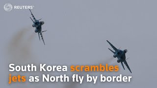 South Korea scrambles jets as North fly aircraft by border [upl. by Elyag]