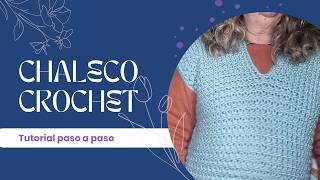 CHALECO ATRAVESADO IDEAL PRINCIPIANTES CROCHET ZURDOS [upl. by Llovera]