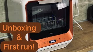 Midea Mini dishwasher Unboxing amp first run [upl. by Oelc209]