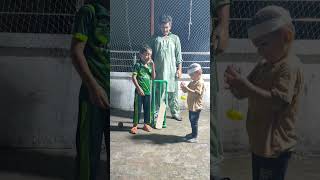 ChotacricketerFaizan and cute cricketer play clacker very well ❤️‍🩹subscribe youtube shortsviral [upl. by Eibrab]