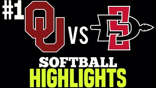 OU vs San Diego State College Softball 2024 Mary Nutter Classic [upl. by Bayly]