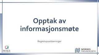 En presentasjon av våre regnskapsutdanninger [upl. by Doersten]