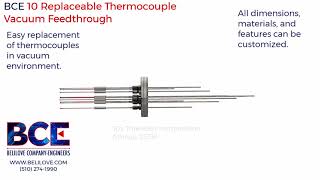 BCE Replaceable 10x Type K Thermocouple Vacuum Feedthrough [upl. by Nodyl]