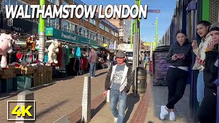 🇬🇧 WALTHAMSTOW MARKET  EAST LONDON WALKING TOUR 4K [upl. by Auroora356]