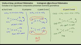 Isómeros Isomería geométrica cis y trans ejercicios ejemplos y teoría [upl. by Chantal116]