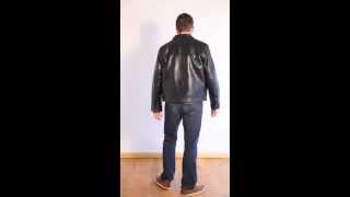 Mens Black Leather Jacket  Harrington [upl. by Ranit]