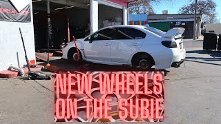 GETTING NEW WHEELS ON MY 2020 SUBARU WRX Enkei ts10 [upl. by Namruht]