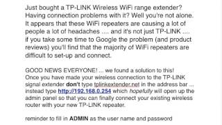 Wireless WiFi Extender  Problem Solved [upl. by Aihgn]