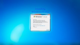 Installing Windows 8 7753 [upl. by Yelrahc]