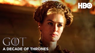 A Decade of Game of Thrones  Lena Headey on Cersei Lannister HBO [upl. by Anircam]