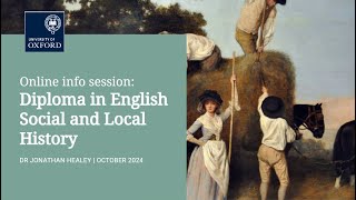 Diploma in English Social and Local History  Online information webinar [upl. by Ambrosine]