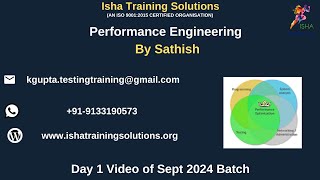 Performance Engineering Day 1 on 20th Sept 2024ContactWhatsApp us at 918019952427 to enroll [upl. by Nerta]