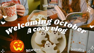 Welcoming October 🎃  Decorating Baking Journalling Crafts amp Romanticising a Cosy Autumnal Day 🍂 [upl. by Heber541]