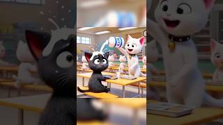 Black cat and white cat story ai cat aicat cutecat catlover cartoon [upl. by Zebaj]