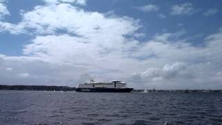 Color Line ferry is leaving Kiel to Oslo Kieler Woche 2012  watch in HD [upl. by Catlin]