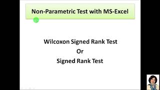 4 Wilcoxon Signed Rank Test  NonParametric Test with MSExcel [upl. by Atlanta]