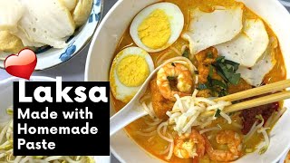 Laksa Recipe  Curry Laksa  Homemade Laksa Paste  Made From Scratch Recipe [upl. by Atteynot]