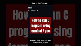 How to Run a C program Using Vs code Terminal  How to run C program using gcc  shorts short [upl. by Leelahk246]