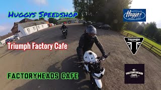 Huggys Speedshop  Triumph Factory Cafe [upl. by Atteinotna526]