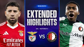 Benfica vs Feyenoord Extended Highlights  UCL League Phase MD 3  CBS Sports Golazo [upl. by Einnahpets]