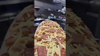 Pub style meat pizza pizzalover pizzarecipe cheesecooking [upl. by Ahsema]