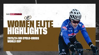 Val Di Sole  Women Elite Highlights  202324 UCI Cyclocross World Cup [upl. by Ordnaxela520]