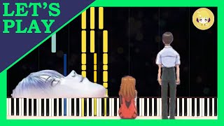 Komm Süsser Tod from Neon Genesis Evangelion Synthesia Piano Tutorial  Lets Play [upl. by Nylaroc]