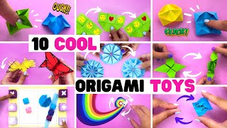 10 COOL ORIGAMI FIDGET TOYS you will like moving paper toys [upl. by Geraint]