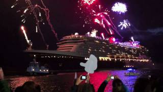 Disney Dream cruise ship arrives with fireworks at Port Canaveral [upl. by Kathleen]