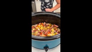 Delicious kielbasa dinner in the crockpot [upl. by Inglis]