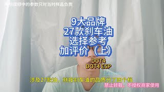 9大品牌29款刹车油选择参考加评价（上） [upl. by Atorod]