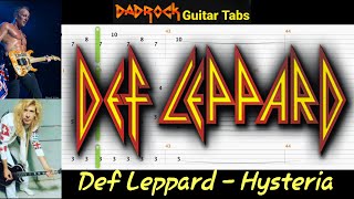 Hysteria  Def Leppard  Guitar  Bass TABS Lesson [upl. by Modesta]