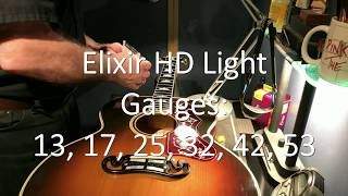 How to Change Strings on an Acoustic Guitar Gibson J200 and Elixir HD Light Acoustic Guitar Strings [upl. by Oirrad333]