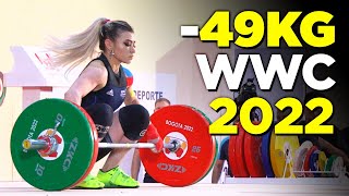 49kg World Weightlifting Championships 22  Mirabai vs China vs USA vs Nina [upl. by Notecnirp993]