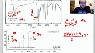 Solving Another Unknown Using NMR IR and MS Spectroscopy  Example 3 [upl. by Jasmine]