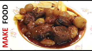 ΣΤΙΦΑΔΟ ΜΕ ΜΟΣΧΑΡΙ  STIFADO  Make Food [upl. by Anahsat]