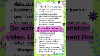 SENESCENCE in Plants feedshorts biologyshorts biologyvideos bsc3rdyear agriculture plants [upl. by Howe327]