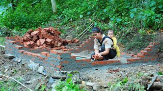 Build a pig pen with red bricks and cement Farm construction  Triệu Thị Hiền [upl. by Nnairet]