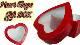 How to Make Heart Share Cardboard Gift box  Gift Box Making [upl. by Hcirdla]