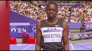 Gina Bass Bittaye 🇬🇲 wins in heat 7 of the womens 100m at the Paris 2024 Olympics clocking 1101 [upl. by Latimer322]