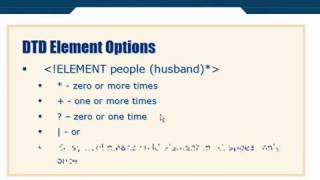 XML Tutorial 26 DTD Schema Element Options [upl. by Fine]