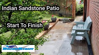 Indian Sandstone Patio Start to Finish [upl. by Aihseuqal184]