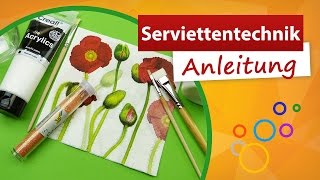 ♥ Serviettentechnik Anleitung ♥ Bastelanleitung  trendmarkt24 [upl. by Netsriik]